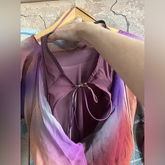 NWT ZARA Long semisheer flowy tie dye gown - Picture 15 of 16